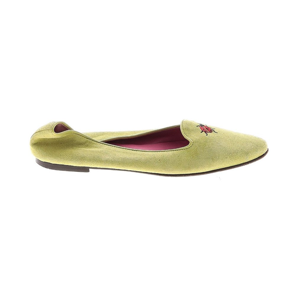 J Crew Solid Green Smoking Flat, 8